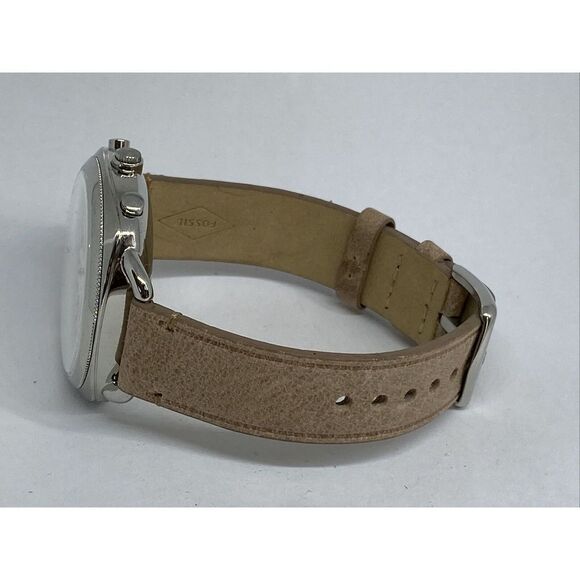 Fossil FTW1200 Women's Sand Leather Silver Analog Dial Hybrid Smartwatch XX704 - Picture 9 of 12